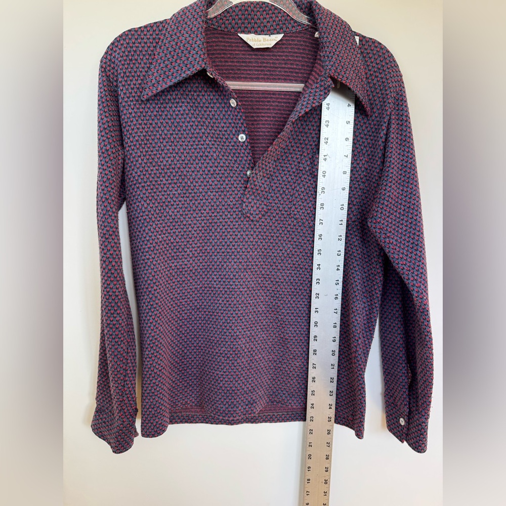Vintage Purple, Red and Black mini flower Patterned Shirt
